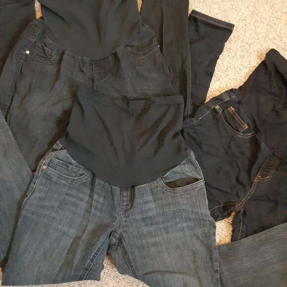 LOT OF 3 MATERNITY JEANS~BELLA VIDA~FADE TO BLUE DENIM~OH BABY~WOMENS SIZE M - Picture 3 of 4